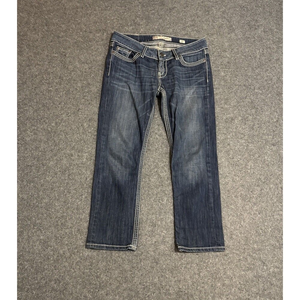 BKE Stella Jeans Size 29 Low Rise Slim Straight Women’s Dark Wash Stretch Crop